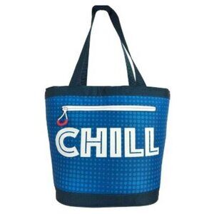 Poptimism Insulated Lunch Bag Beach Outdoor Picnic Blue Tote Cooler